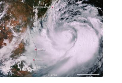 Cyclone Fany in the coast of India, Image courtesy of ESA