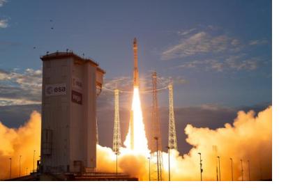 ESA’s Earth Explorer Aeolus satellite lifted off from Europe’s Spaceport in Kourou, French Guiana, on 22 August. Image: ESA