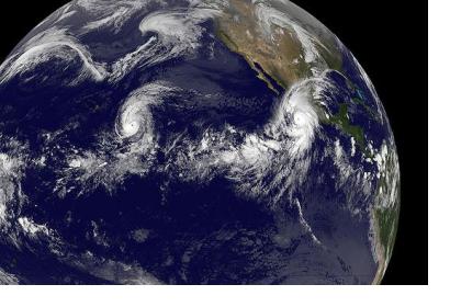 El Niño-influenced hurricane Olaf approaching Mexico (courtesy NASA)