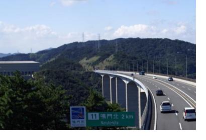 The Kobe-Awaji-Naruto expressway at Naruto, Tokushima prefecture, Japan. 