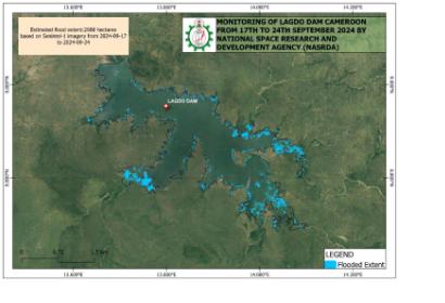 Image of Lagbo dam and sorrounding areas produced by NASRDA, Image courtesy of NASRDA