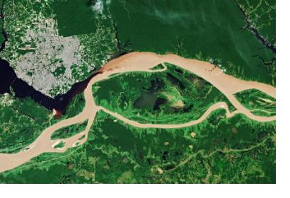 Rio Negro and the Solimões River meet to form the Amazon River in Brazil. Image: ESA Rio Negro and the Solimões River meet to form the Amazon River in Brazil. Image: ESA