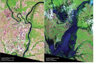 Mississippi River floods in April and May 2011. 