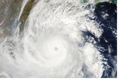 Tropical cyclone Fani over the eastern coast of India on 2 May 2019. Image: NASA.