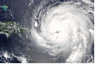 Hurricane Irma in the Caribbean.