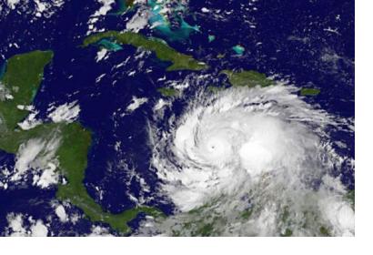 Hurricane Matthew development. Courtesy of NASA/NOAA GOES Project