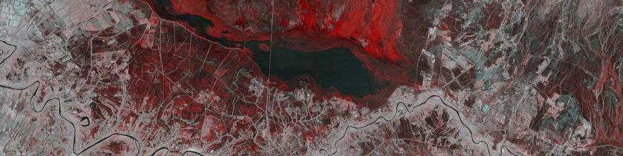 This Copernicus Sentinel-1 image combines two acquisitions over the same area of eastern Iraq, one from 14 November 2018 before heavy rains fell and one from 26 November 2018 after the storms. The image reveals the extent of flash flooding in red, near the town of Kut. Image: modified Copernicus Sentinel data (2018), processed by ESA, CC BY-SA 3.0 IGO. This Copernicus Sentinel-1 image combines two acquisitions over the same area of eastern Iraq, one from 14 November 2018 before heavy rains fell and one from 26 November 2018 after the storms. The image reveals the extent of flash flooding in red, near the town of Kut. Image: modified Copernicus Sentinel data (2018), processed by ESA, CC BY-SA 3.0 IGO.