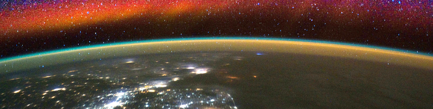 Upper atmospheric airglow. Image: NASA. Upper atmospheric airglow. Image: NASA.