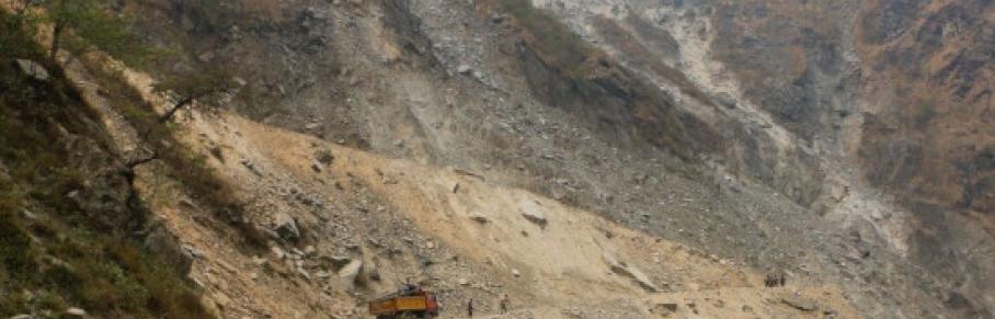Landslide bhote koshi river