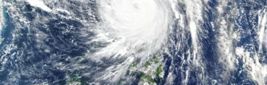 Typhoon Vamco on November 11, a few hours before making landfall on the Philippines. Image: NASA.