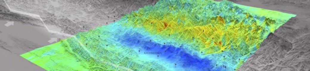 Based on data from the Sentinel-1A satellite, this image shows how and where the land uplifted and sank from the 7.8-magnitude earthquake that struck Nepal on 25 April 2015. The image was generated by the German Aerospace Center (DLR) Earth Observation Center (EOC) using data acquired by Sentinel-1A before and after the earthquake event. Image: DLR/EOC